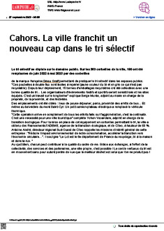 Cahors. La ville franchit un nouveau cap dans le tri sélectif